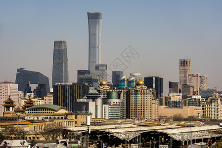 北京CBD城市建筑全景高清图片素材