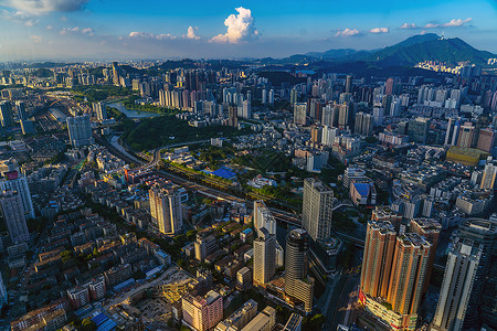 未来房子深圳罗湖区城市建筑群背景