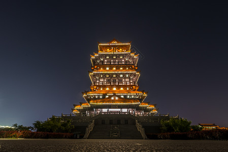 江苏宿迁项王故里夜景背景图片