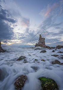 大连海边夜景背景