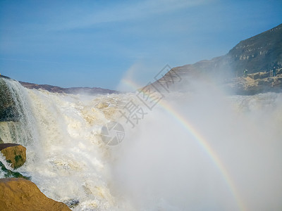 黄河瀑布山西黄河壶口瀑布风光背景