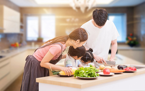 温馨做饭温馨的一家人设计图片