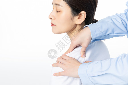 胸部spa女性肩颈按摩背景