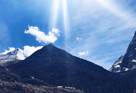 山川河海稻城亚丁景区风光背景