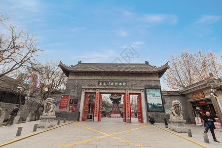 西安碑林博物馆门口西安旅游高清图片素材