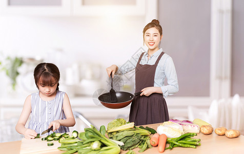 家庭煮妇切菜高清图片素材