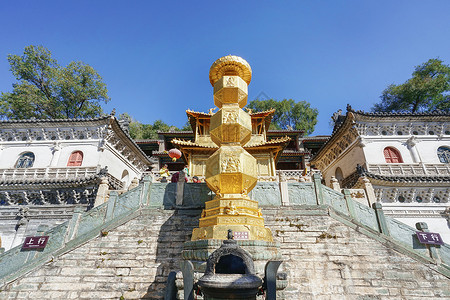 显通寺五台山寺庙建筑群背景