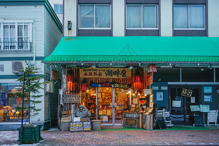 日本北海道阿寒湖精品店背景图片