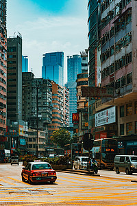 香港街道背景图片