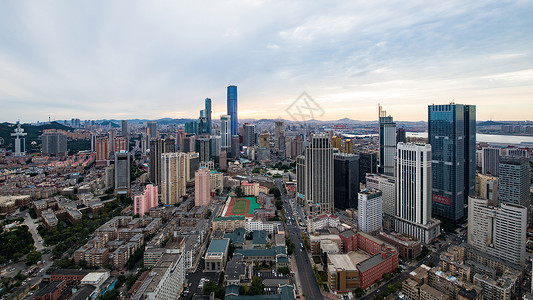 中山区大连城市建筑全景背景