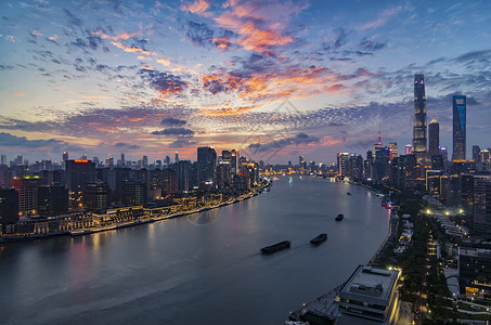 五彩上海高楼高清图片素材