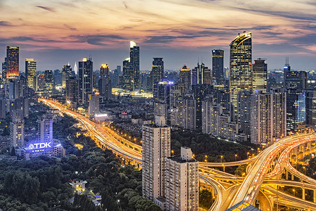 上海城市高架高架路高清图片素材