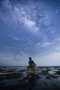 海岛星空北海涠洲岛银河星空背景