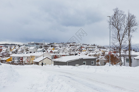 挪威著名旅游滑雪胜地纳尔维克城市风光背景