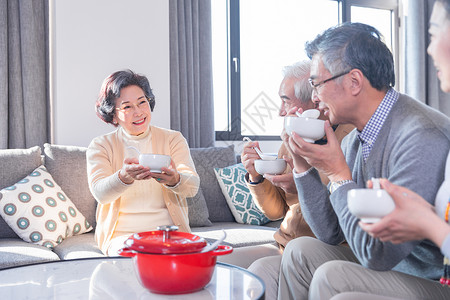 老年人家庭聚会背景图片