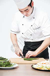 西餐厨师切菜图片