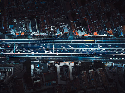 上海高架桥航拍道路高清图片素材