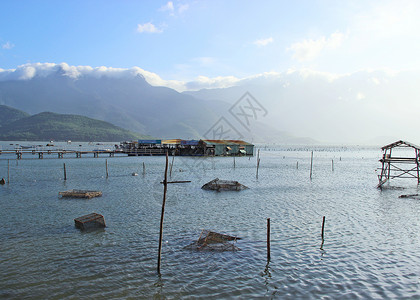 越南岘港水产养殖场高清图片