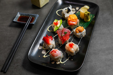 寿司拼盘美食高清图片素材
