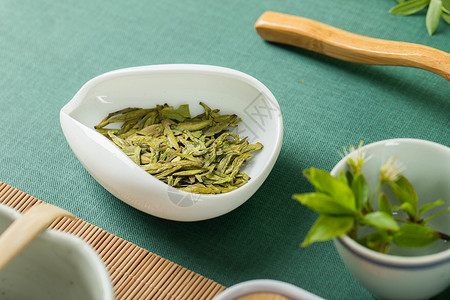 茶艺茶道春茶龙井绿茶茶叶高清图片素材