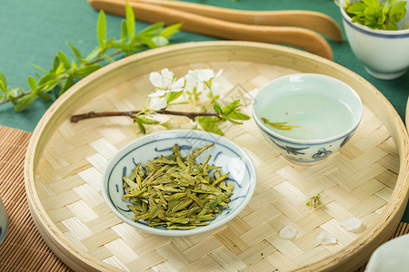 茶艺茶道春茶龙井绿茶明前绿茶高清图片素材