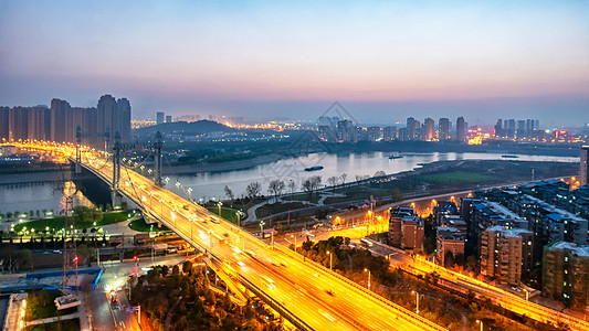 武汉古田桥夜景背景图片