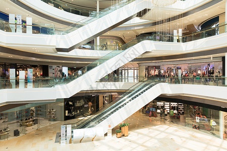 商圈逛街购物环境扶梯高清图片素材
