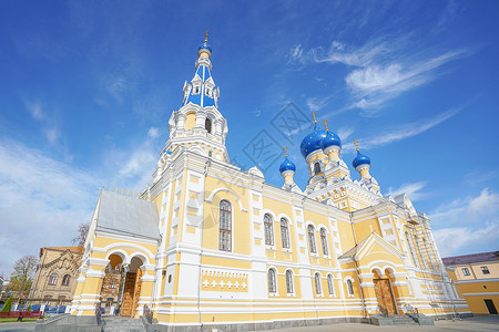 齿顶圆白俄罗斯布列斯特东正教教堂背景