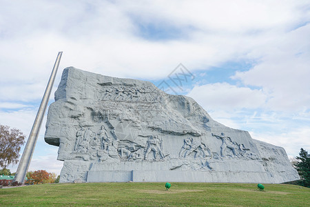 英雄雕像白俄罗斯布列斯特卫国战争遗址背景
