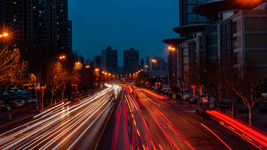 灯绘道路夜景车轨延时背景