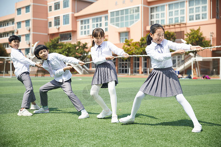 学校运动会小学生拔河背景