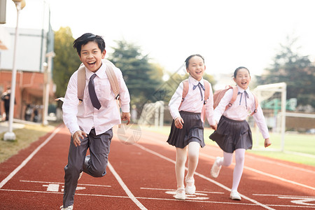 儿童节小学生奔跑图片素材