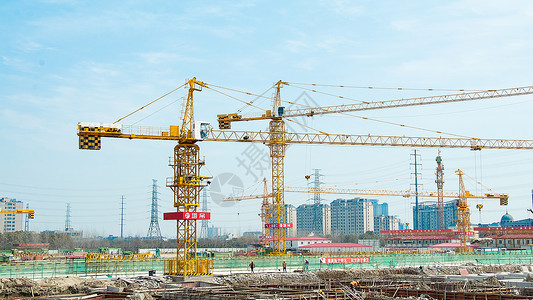 轨道工程建筑工地塔吊背景