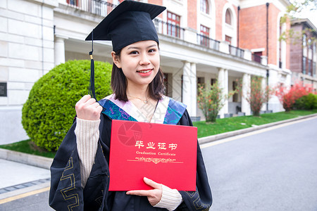 应届大学女生毕业加油手势背景