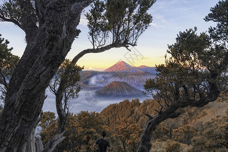 印度尼西亚火山印尼高清图片素材