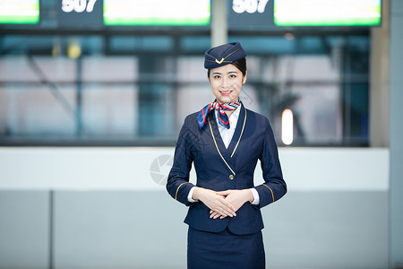 裙装机场空姐服务背景