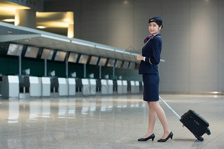 裙装机场空姐乘务员背景