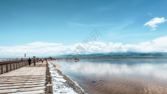 茶卡盐湖夏高清图片素材