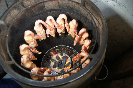 烤鸭制作过程背景图片