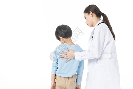 儿童体检背部检查背景图片