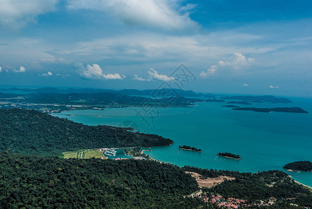 山和大海马来西亚兰卡威海岛风光背景