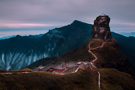 寺庙意境梵净山古寺悠扬背景