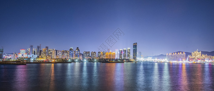 大连建筑群夜景城市高清图片素材