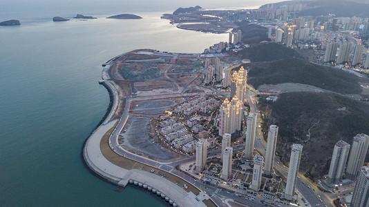 大连星海广场建筑群城市夜景高清图片素材