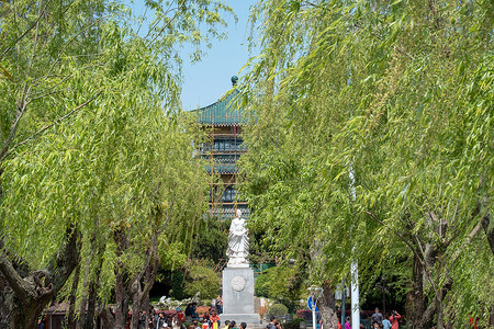 湖北武汉东湖屈原纪念馆城市高清图片素材