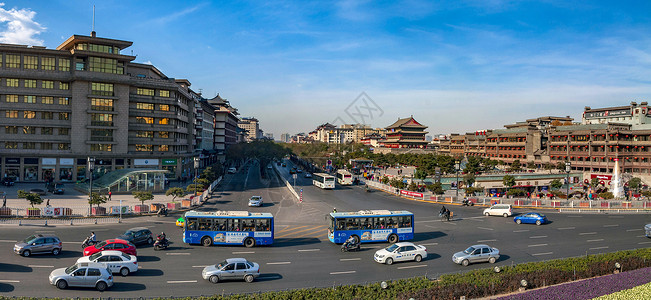 大西安西安西大街街景背景