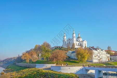 齿顶圆白俄罗斯东正教教堂背景