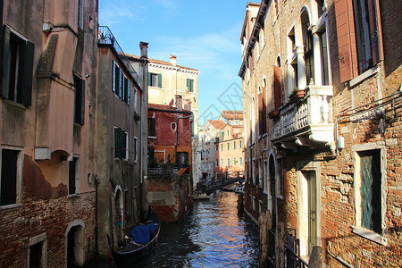 威尼斯城市河道背景图片