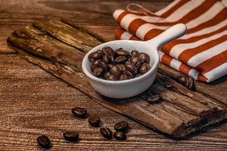 美食咖啡豆背景图片
