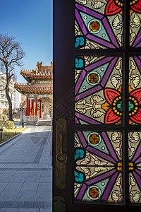 北京西什库天主堂外景背景图片